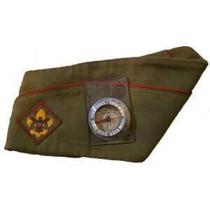 Vintage 1940s–50s Boy Scouts of America Cub Scout Cap & Silva System Compass BSA